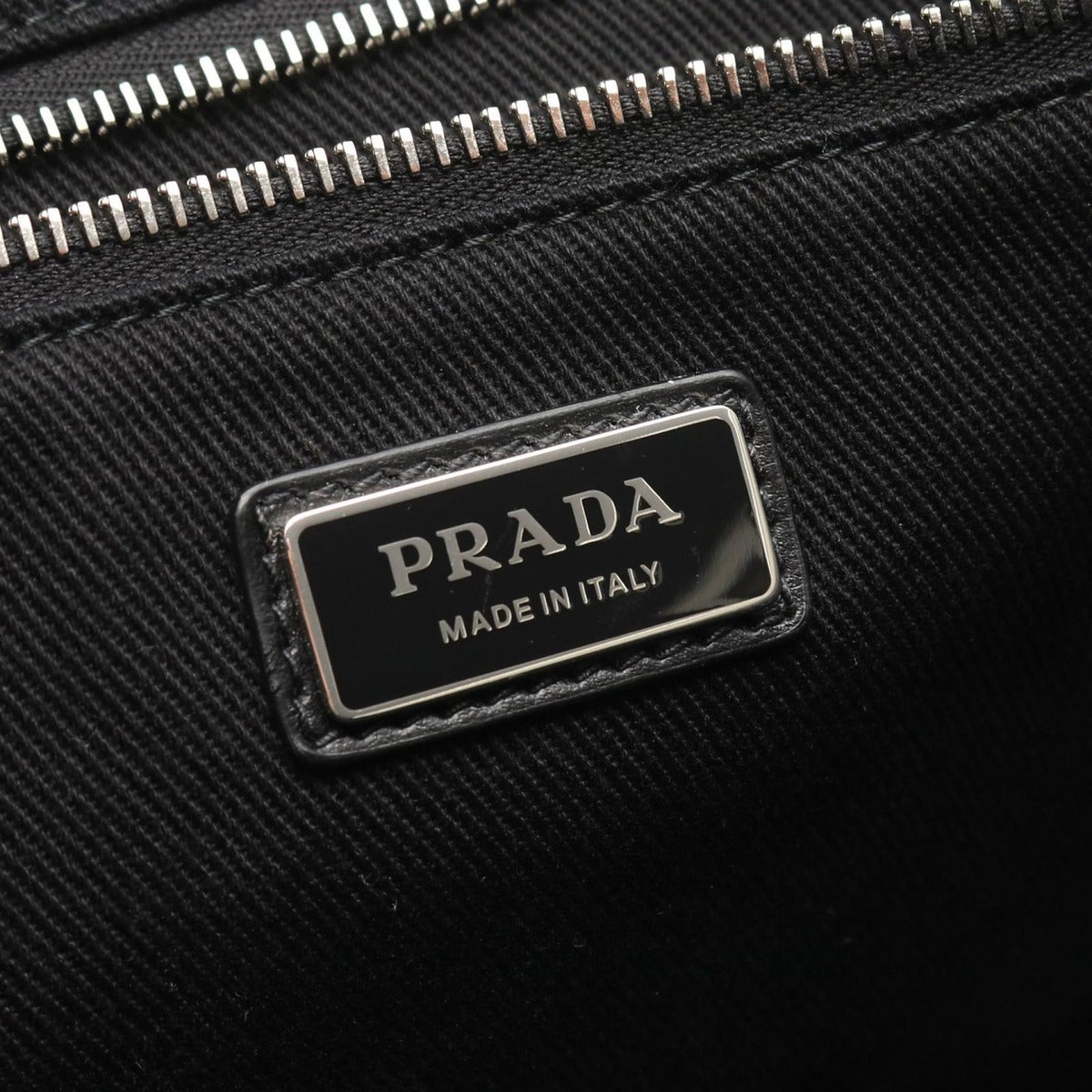Prada Tote Drill Black Canvas Triangle Logo — view 4