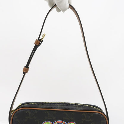 Celine Mini Camera Triomphe Shoulder Bag Pouch Bag Brown Multicolor