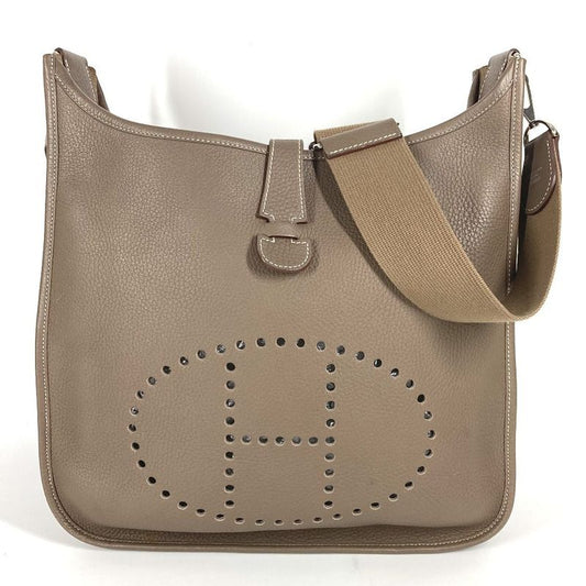 Hermes Shoulder Bag Evelyn 3 GM Evelyn GM Taurillon Clemence Etoupes Gray