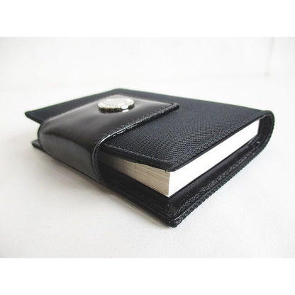 Bvlgari Notebook Cover Card Case Hook Closure Black — view 4