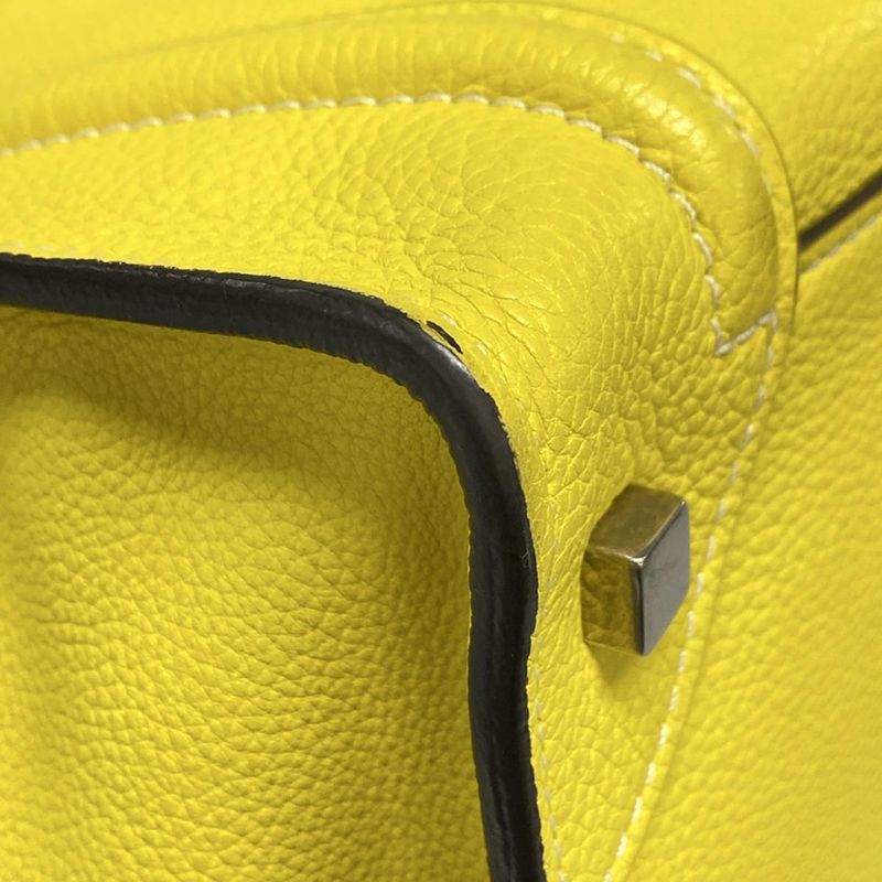 Celine Handbag Luggage Mini Shopper Yellow Leather