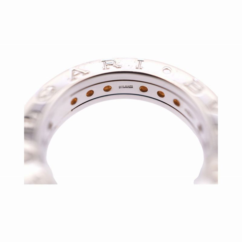 Bulgari B-zero1 Citrine 18K White Gold Ring #51 White Togo Old B-zero1 Ring