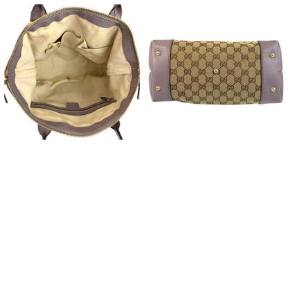 Gucci Bamboo Heart Beige Purple GG Canvas 269957 Tote Bag Shoulder Bag 2way