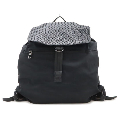 Bottega Veneta Intrecciato Backpack Nylon Leather Black