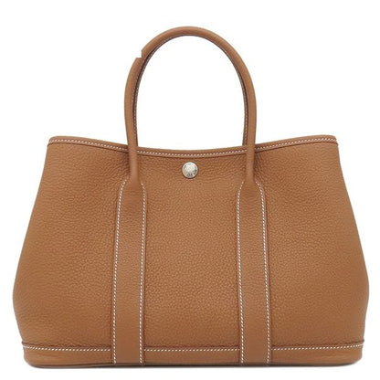 Hermes Tote Garden Party TPM 30 Gold Silver Brown Oarleather