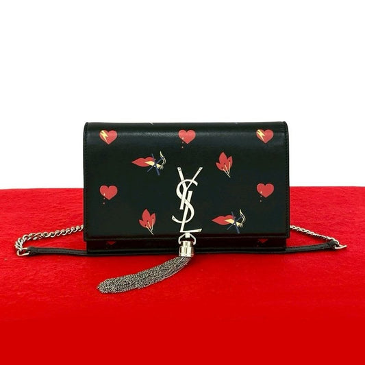 Saint Laurent Paris Kate YSL Logo Hardware Tassel Leather Chain Shoulder Bag