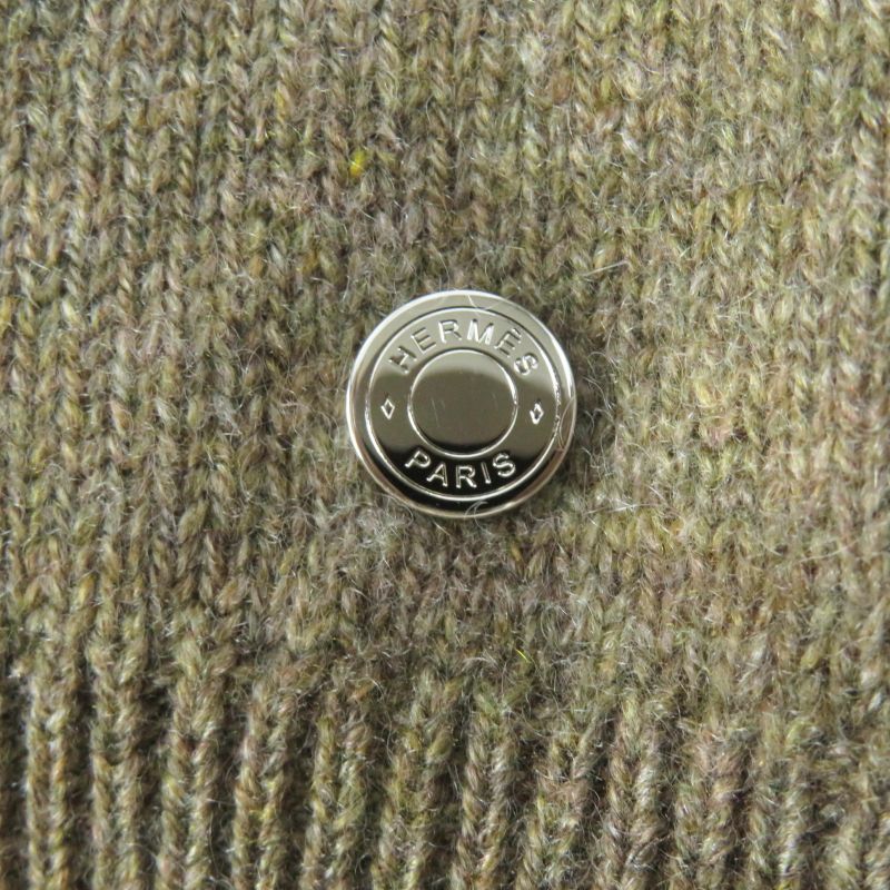 Hermes 22AW 2h2603d1 100% Cashmere Silver Hardware With Serie Plate Crew Neck