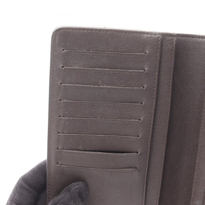 Chanel Bifold Long Wallet Chevron Stitch Dark Brown Leather CC Logo V — view 8