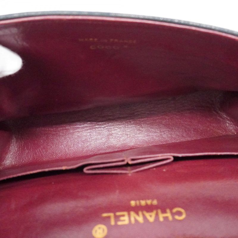 Chanel Shoulder Bag Matelasse Lambskin Black Gold Hardware Women