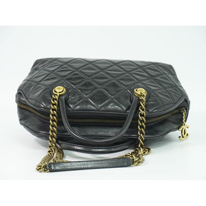 Chanel Quilted 2-Way Bowling Bag Chain Leather — view 5