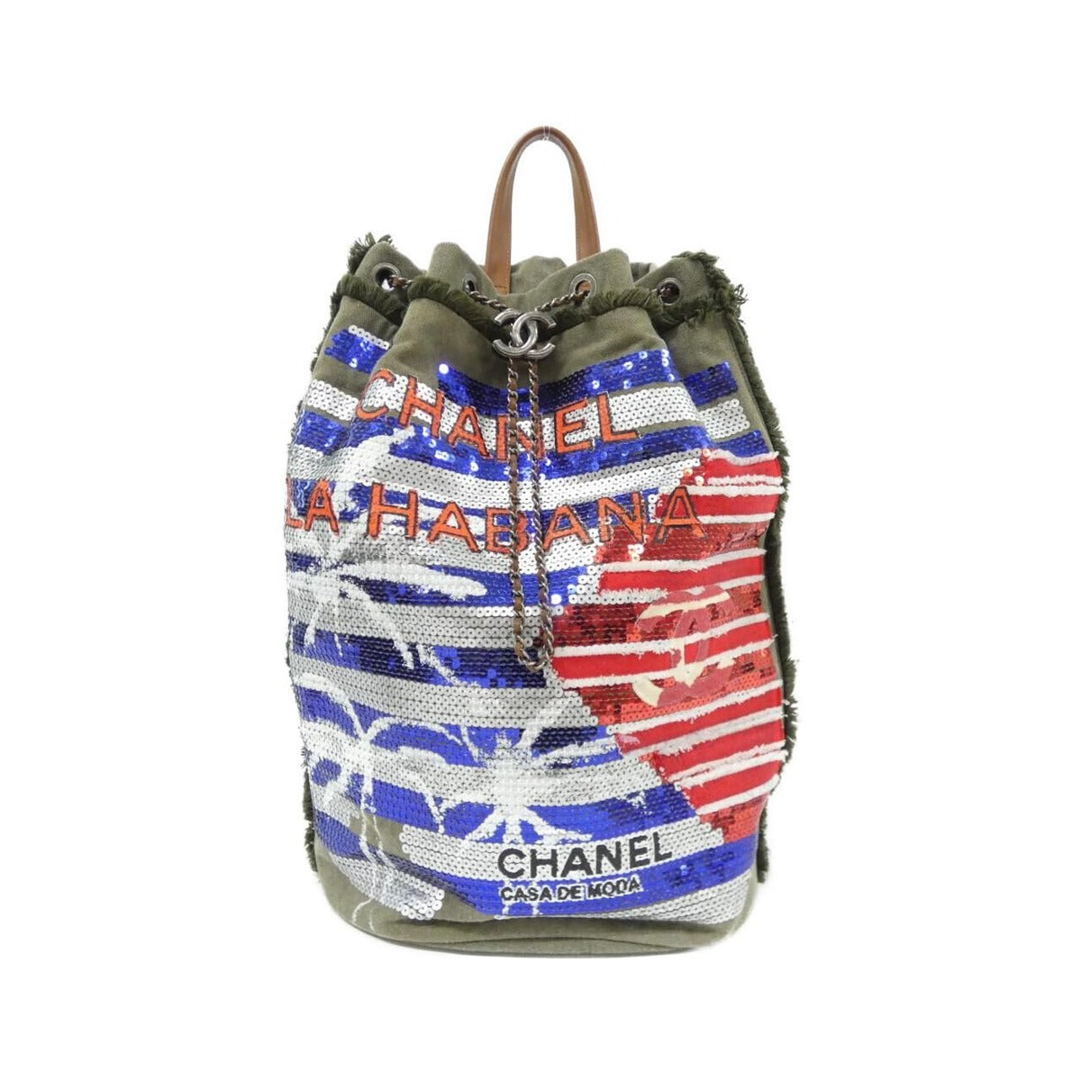 Chanel Backpack Canvas Red