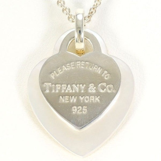 Tiffany & Co. Return to Double Heart Silver Necklace Shell Box Bag Total Weight