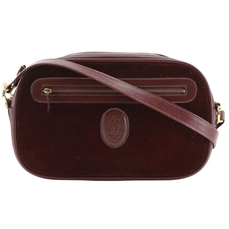 Cartier Must Line Suede And Calf Bordeaux Women's Shoulder Bag