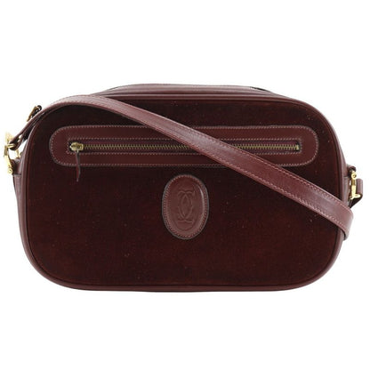 Cartier Must Line Suede And Calf Bordeaux Women's Shoulder Bag