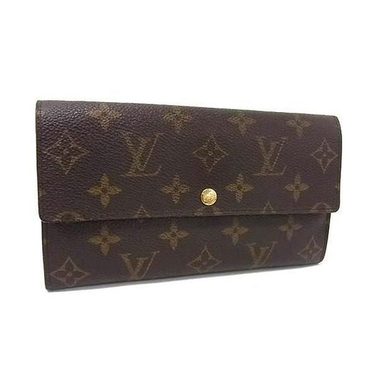 Louis Vuitton Wallet Pochette Porte-Monnaie Cles Brown Monogram Bifold Gold