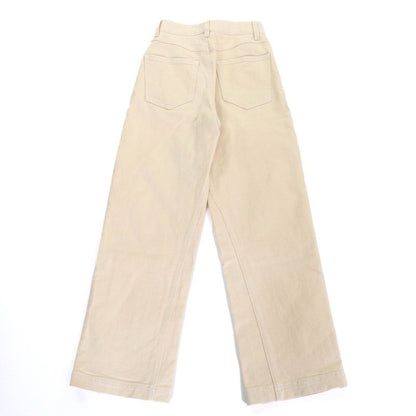Fendi Fr6169 Logo Embroidered None Denim Pants Bottoms With Logo Buttons Beige