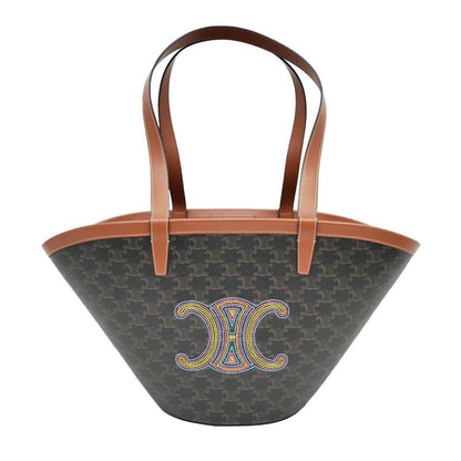 Celine Coufan Brown Triomphe Canvas Tote Bag Multicolor Logo