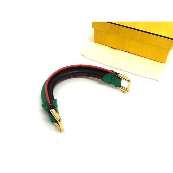 Fendi Leather Handle for Peekaboo Greenish and Red