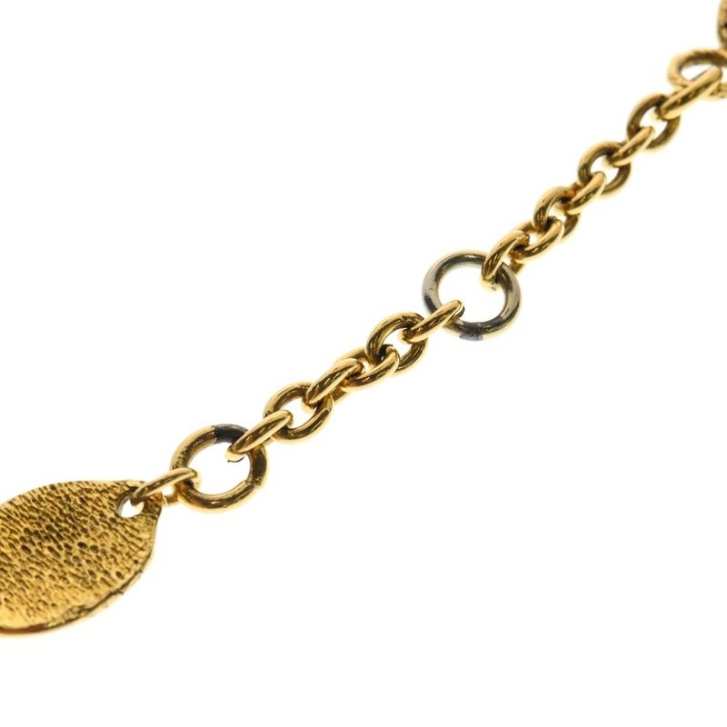 Chanel Vintage Coco Mark Coin Motif Pendant Necklace Gold