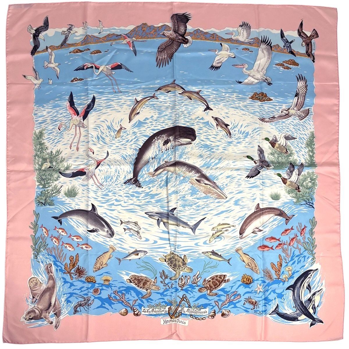 Hermes Carre 90 la Vie Precieuse de la Mediterranee Precious Life of the
