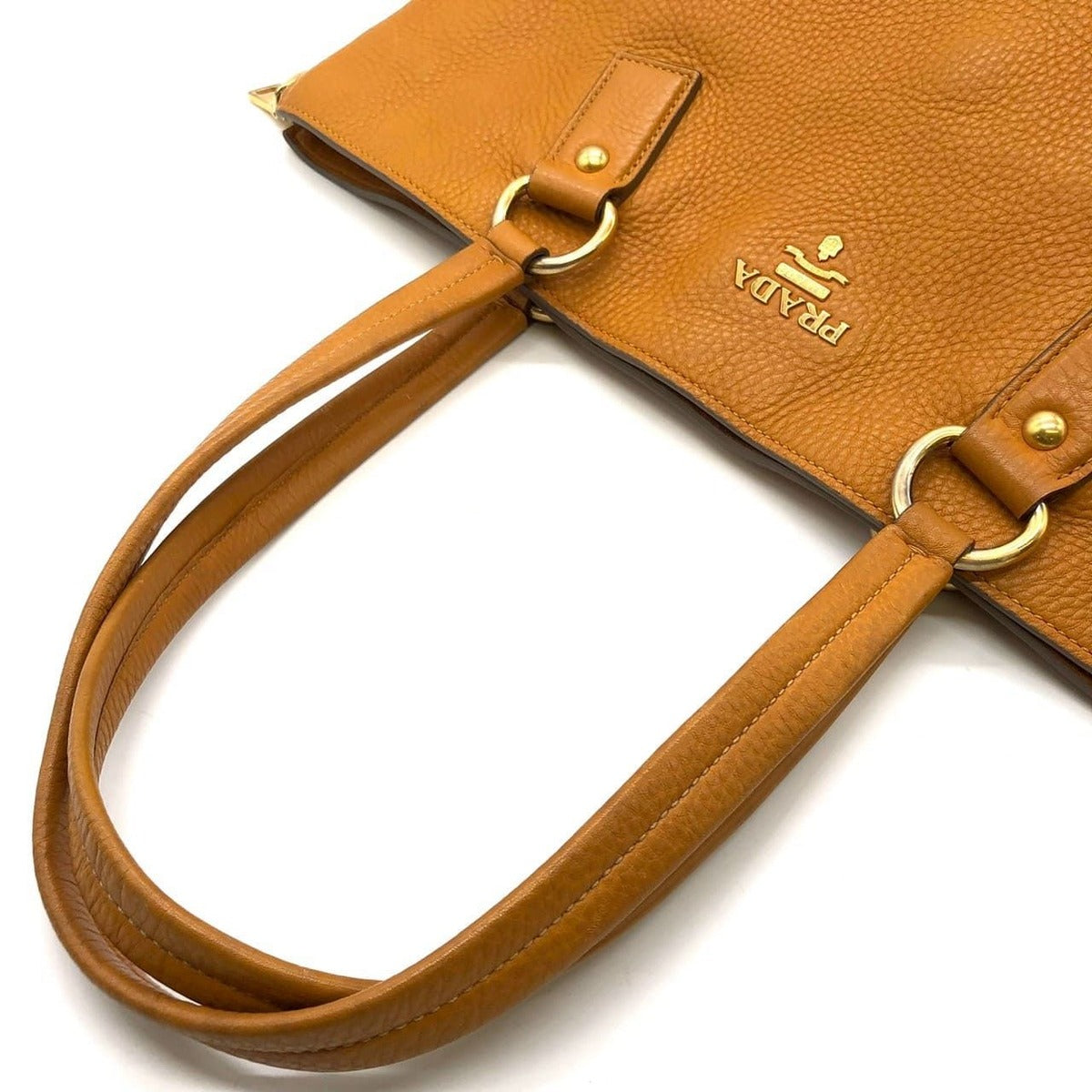 Prada Tote Leather Yellow Brown — view 7