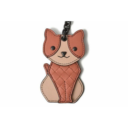Bottega Veneta Key Ring Holder Bag Charm Cat Hibiscus Peach — view 2