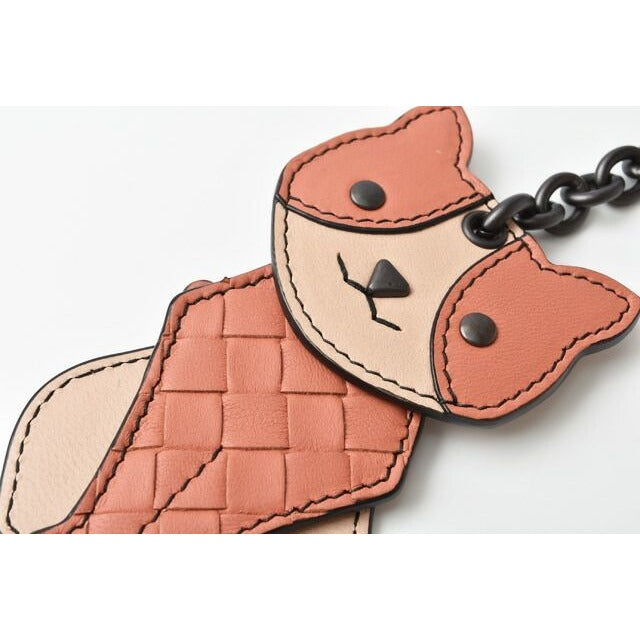 Bottega Veneta Key Ring Holder Bag Charm Cat Hibiscus Peach — view 3