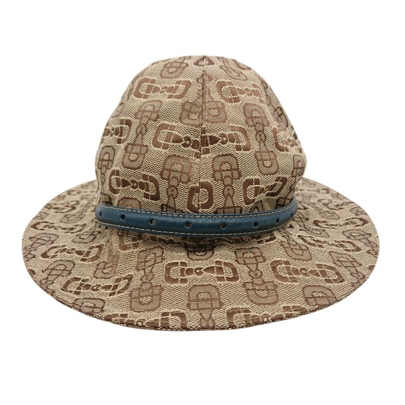 Gucci Bucket Hat Horsebit Brown Beige Green Size M