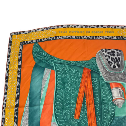 Hermes Carre 90 Silk Scarf Selle D'officier En Grande Tenue Officer's Saddle
