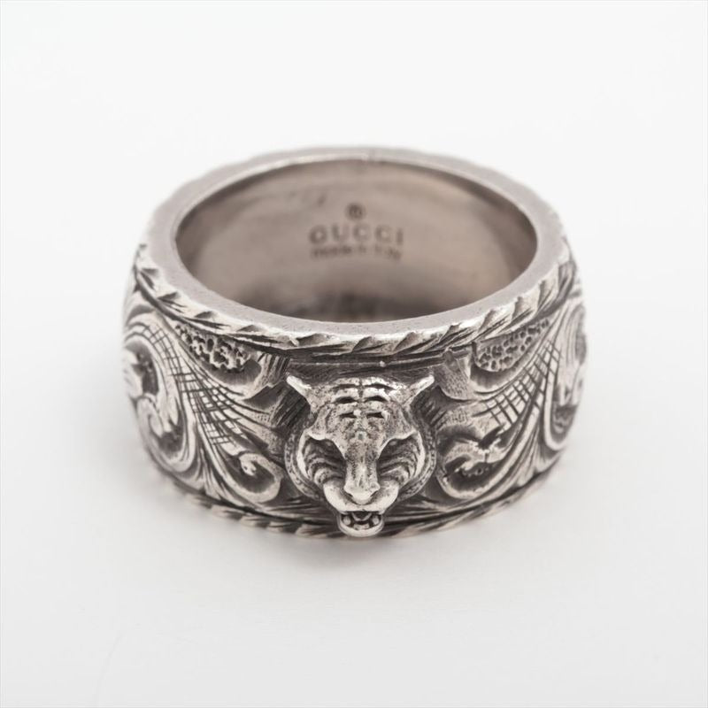 Gucci Taiga Head Arabesque Garden Silver Ring 8