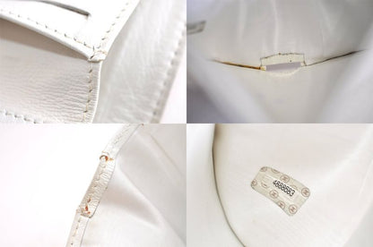 Chanel Calfskin Folding Wallet CC Logo White 2821n