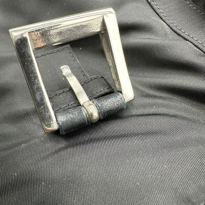 Prada Tote Handbag Black Nylon Tessuto Women Men Fashion Vintage