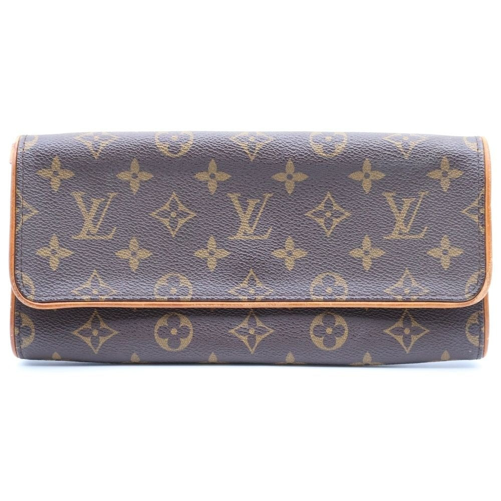 Louis Vuitton Monogram Pochette Twin GM Shoulder Bag Mini Brown