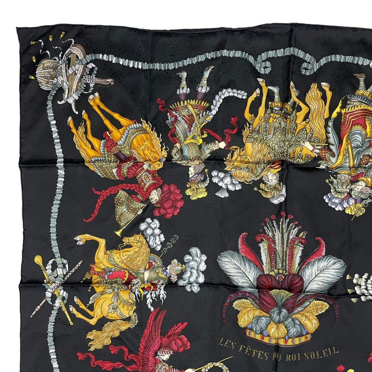 Hermes Scarf Silk Carre 90 les Fetes du Roi Soleil Celebration of the Sun King — view 2