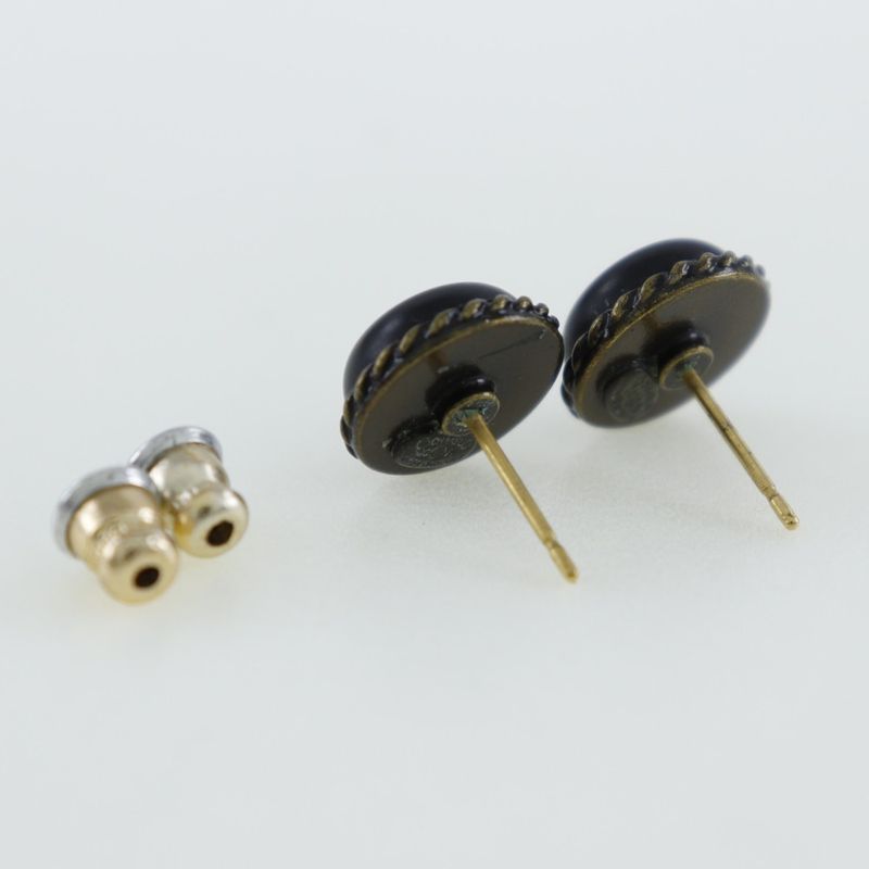 Chanel Coco Mark Metal Black 00A Ladies 2.6g Earrings