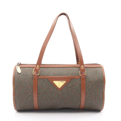 Yves Saint Laurent Handbag Khaki Brown Leather Drum Bag