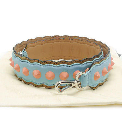 Fendi Strap You Shoulder Strap Studded Blue With Pink Studs