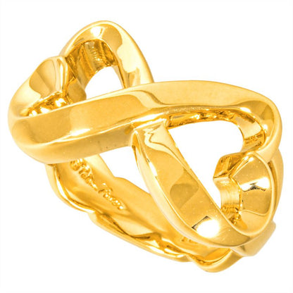 Tiffany & Co Tiffany & Co Double Rubbing Heart Ring Ring Approx 9 18K Yellow