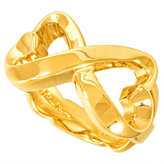 Tiffany & Co Tiffany & Co Double Rubbing Heart Ring Ring Approx 9 18K Yellow