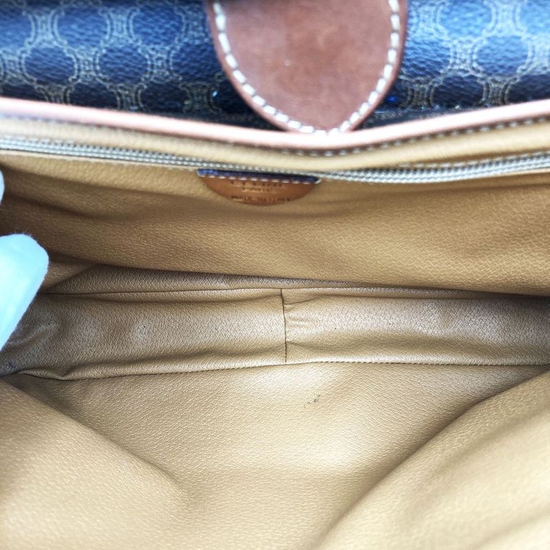 Celine T06 1 Business Bag Handbag Macadam Brown PVC Leather Men Women Fashion