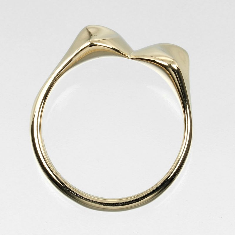 Tiffany & Co Ribbon 18K Yellow Gold No 7 Ladies 4.64g Ring