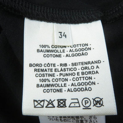 Hermes 2021ss 100% Cotton Front Silk Design Short Sleeve Dress Black 34 Made In