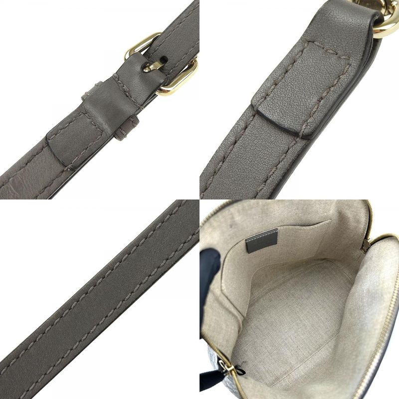 Gucci Handbag 449654 Micro Guccissima Leather Gray Gold Hardware 2WAY Shoulder