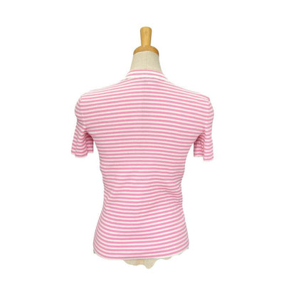 Chanel Short Sleeve Shirt Striped P76521k10998 Cotton Pink