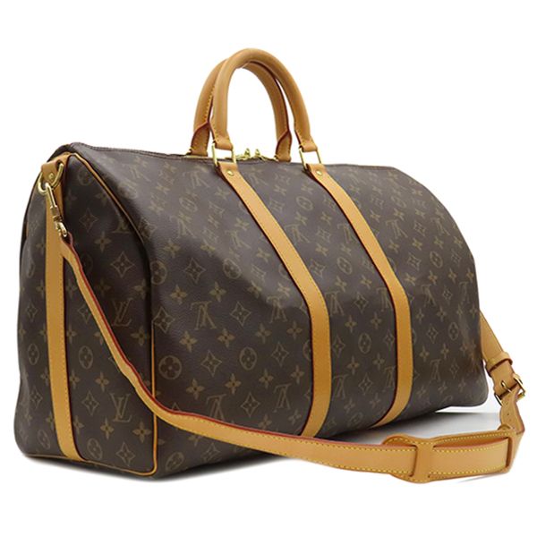 Louis Vuitton Boston Bag Keepall Bandoliere 50 Monogram Canvas Monogram Gold