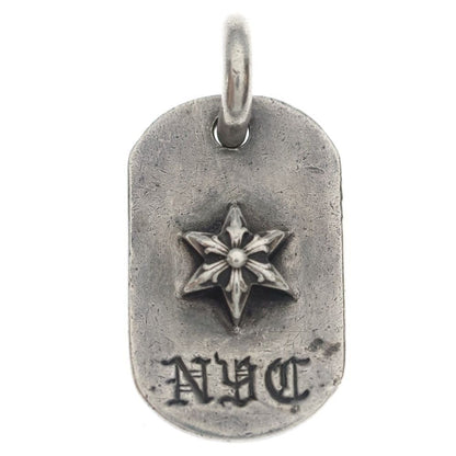 Chrome Hearts Raised Dogtag Dog Tag Nyc Limited Star Charm Silver Necklace Top
