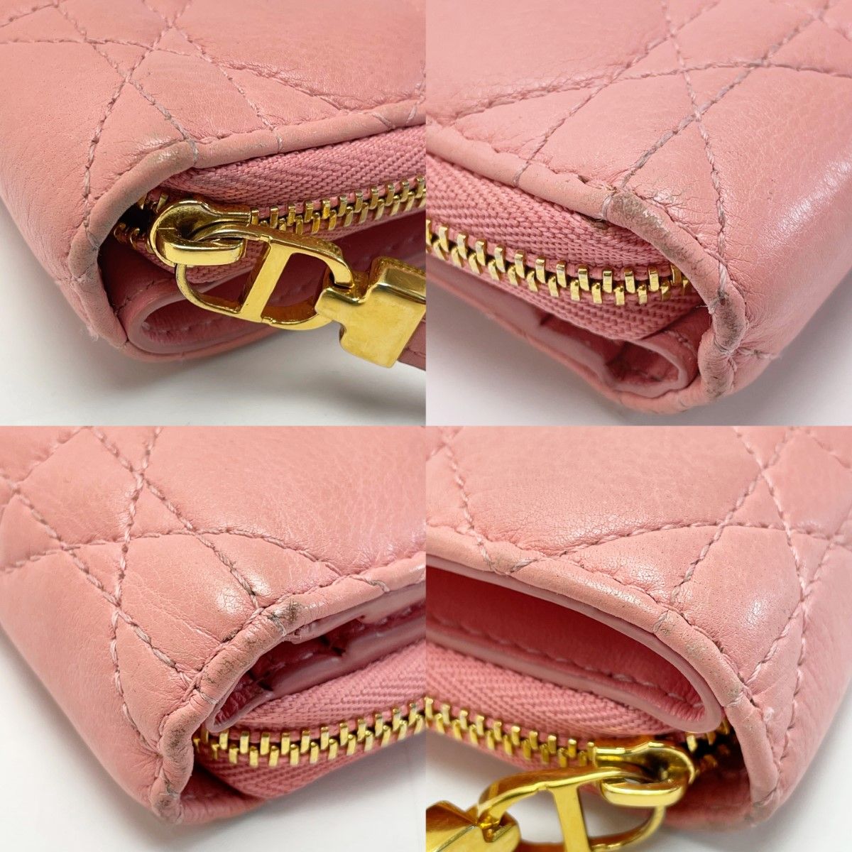 Christian Dior Cannage S5032 Pink Bifold Wallet Ladies