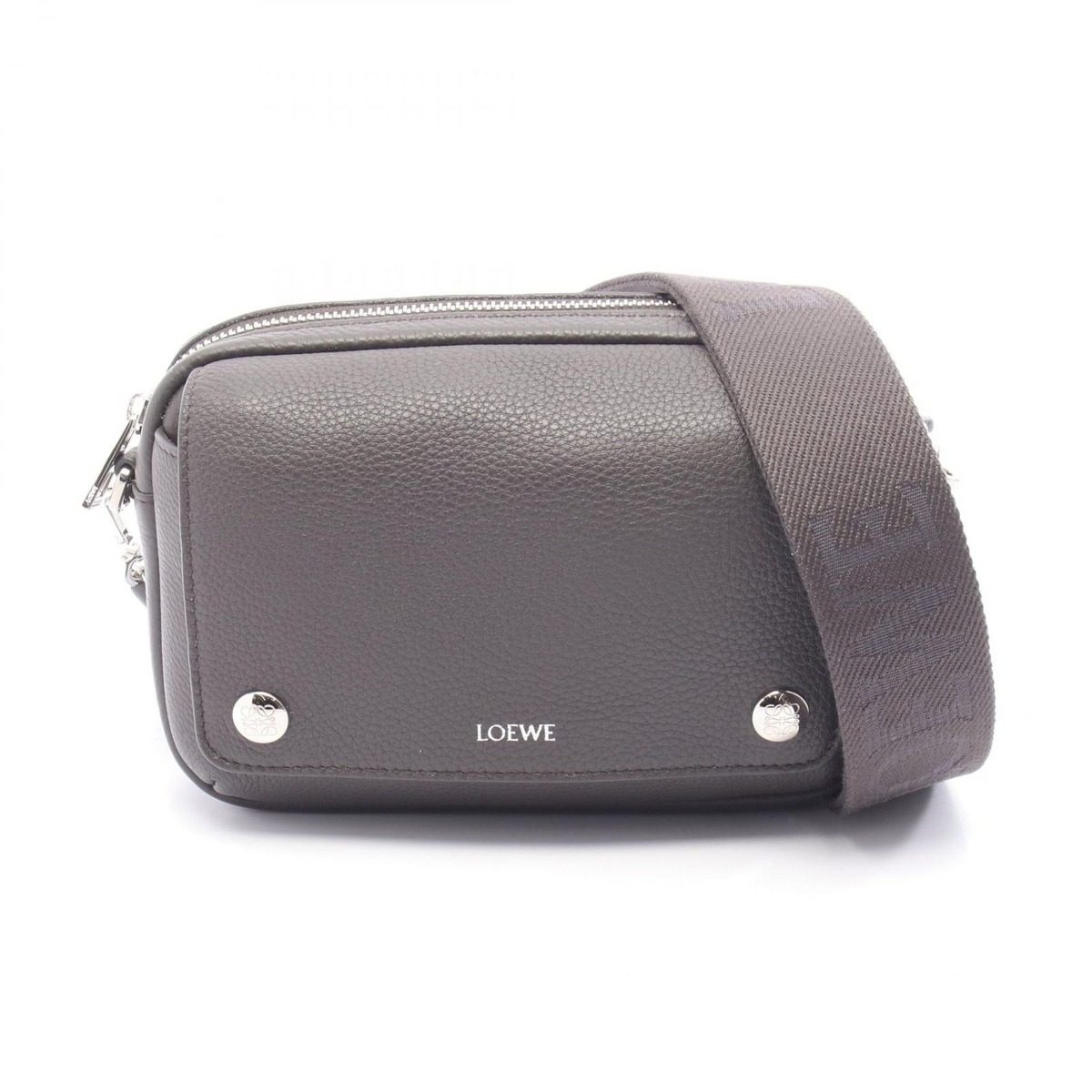 Loewe Shoulder Bag Pebble Small Dark Gray Leather