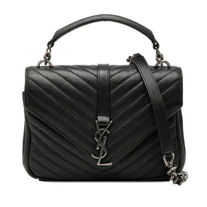 Saint Laurent Carre 2-Way Shoulder Bag Black Leather