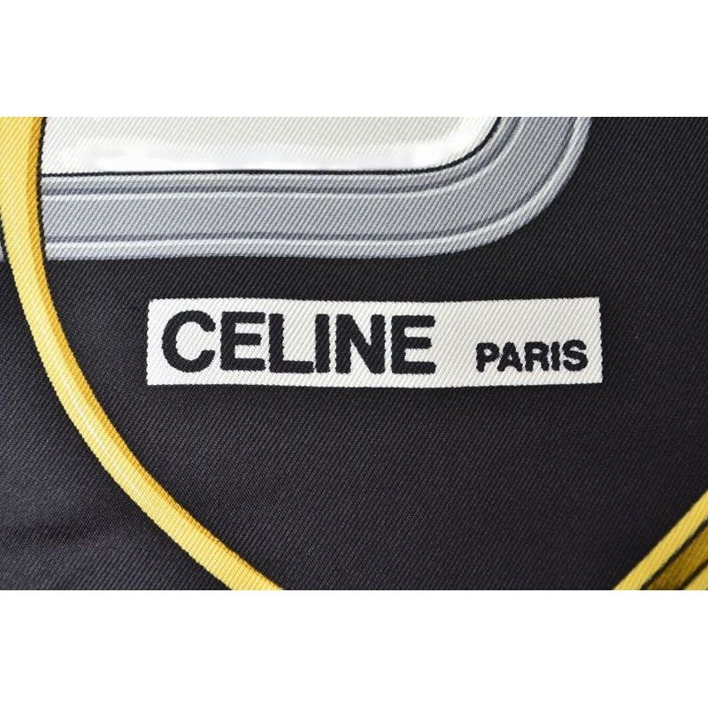 Celine Scarf Vintage Carre 90 Carriage Harness Gold White Black — view 5